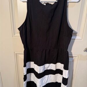 Maurices Black and White Striped Dress Size L